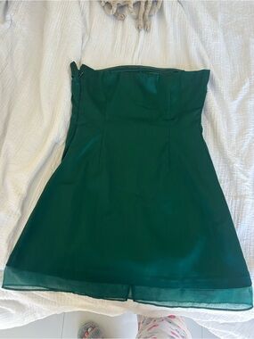 knee length dresses for ladies Shop The Linen Studio Strapless Dress (Apple Green) main image 1